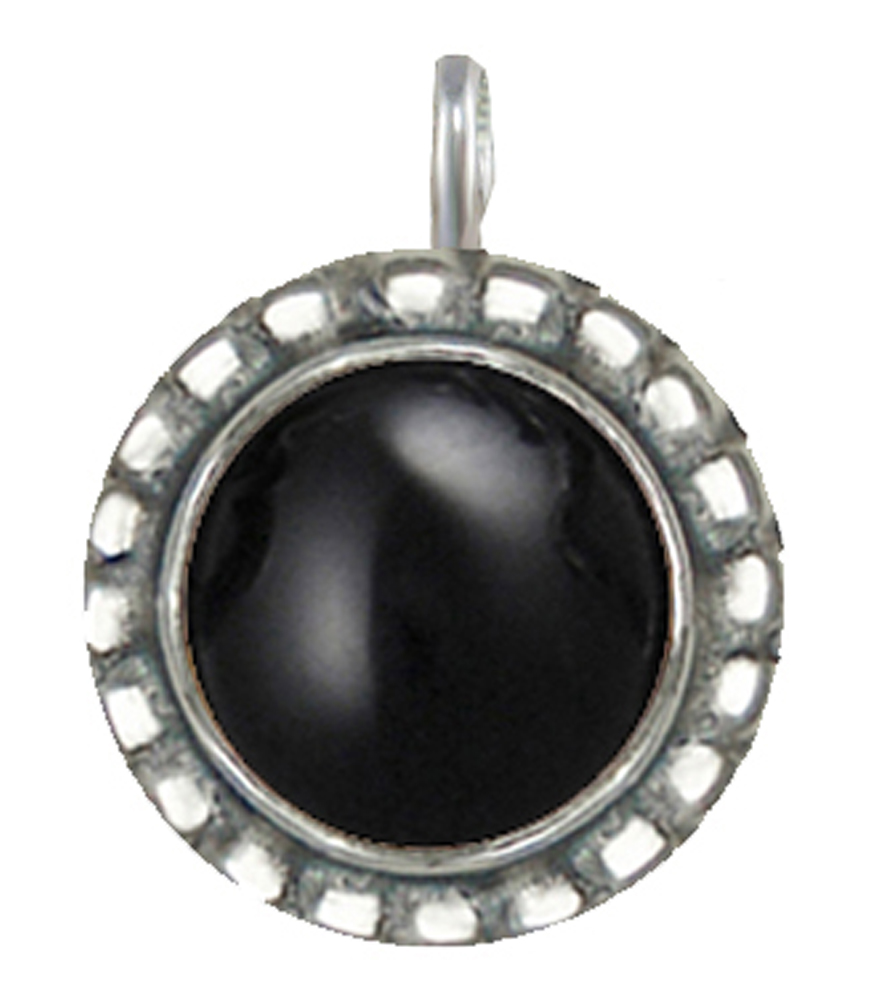 Sterling Silver Little Black Onyx Pendant Necklace